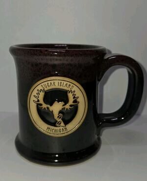 Sunset Hill Stoneware Sugar Island Michigan Handmade Pottery Mug Handle Glossy